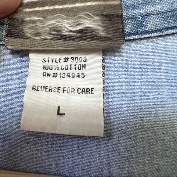 Vintage Denim Shirt Sunflower Handpainted Size Large Boho Artsy Unique Kansas - Picture 5 of 9